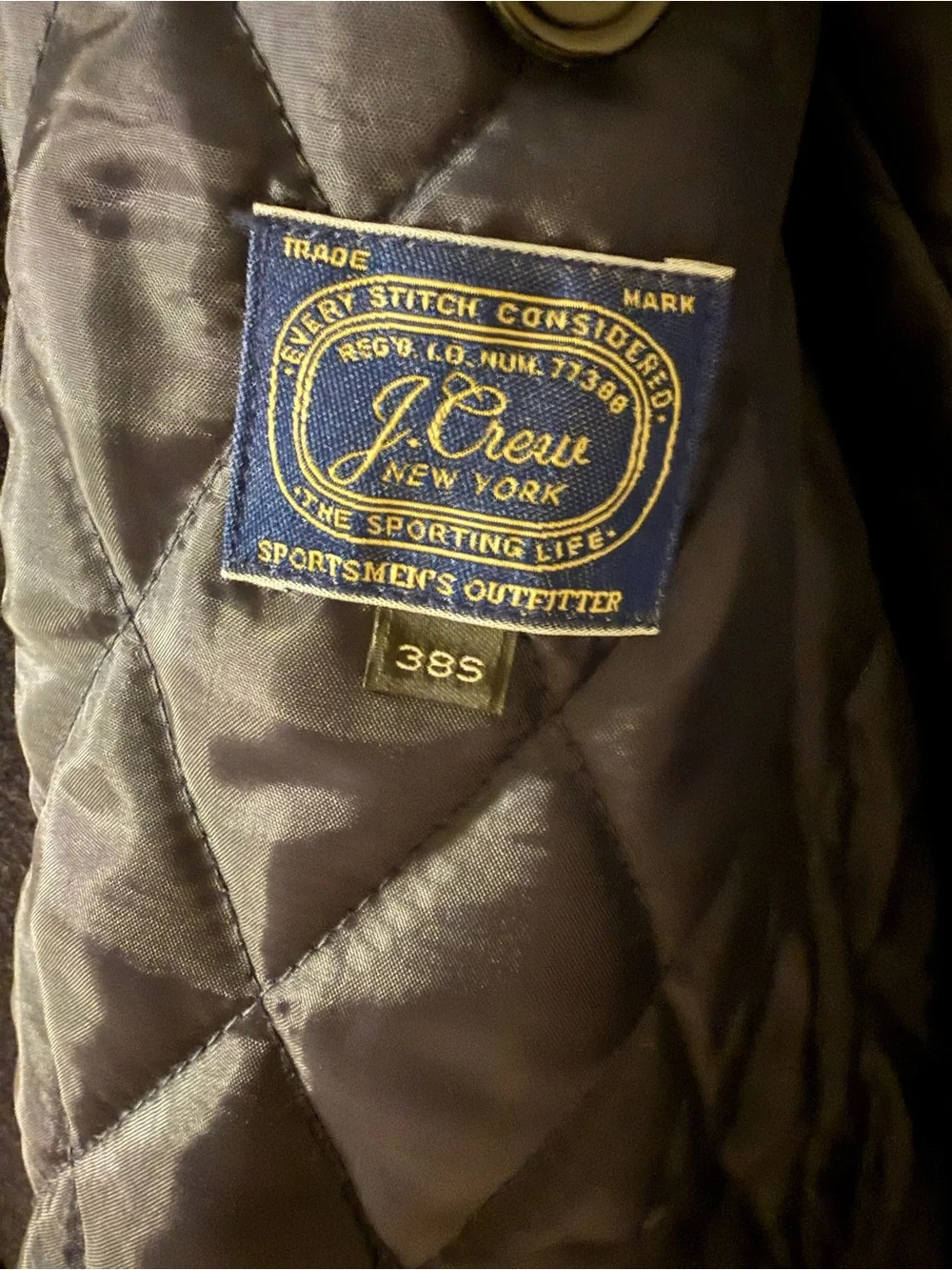 J. Crew Navy Blue Peacoat with Quilted Lining